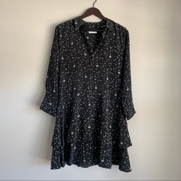 Equipment Black Star Ruffle Dress Medium - Picture 2 of 6